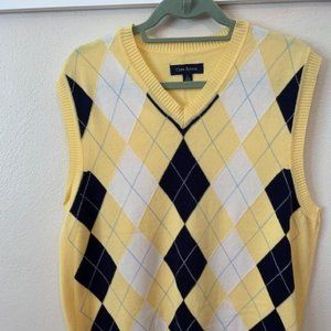 Yellow argyle golf sweater